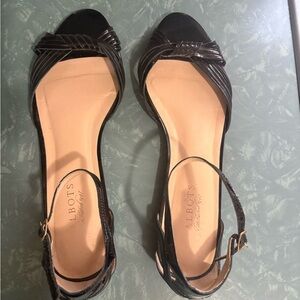 Talbots Black Braided-Strap Open Heel Sandals